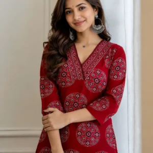 Hunaiza Printed Pure Cotton Straight Kurta for Women